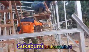 Hunian Sementara di Sumbar, Rangka dan Dinding Mulai Berdiri Kokoh