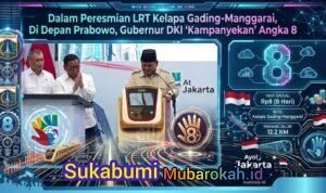 Dalam Peresmian LRT Kelapa Gading-Manggarai, Di Depan Prabowo, Gubernur DKI ‘Kampanyekan’ Angka 8