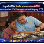 Kepala BGN Sudaryono makan MBG bersama siswa SDK St Arnoldus Penfui Kupang NTT