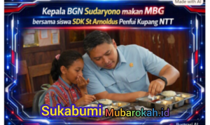 Kepala BGN Sudaryono makan MBG bersama siswa SDK St Arnoldus Penfui Kupang NTT