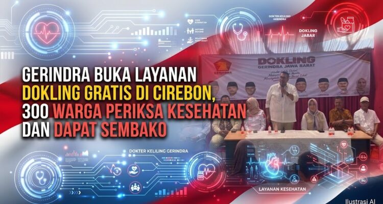 Gerindra Buka Layanan Dokling Gratis di Cirebon, 300 Warga Periksa Kesehatan dan Dapat Sembako